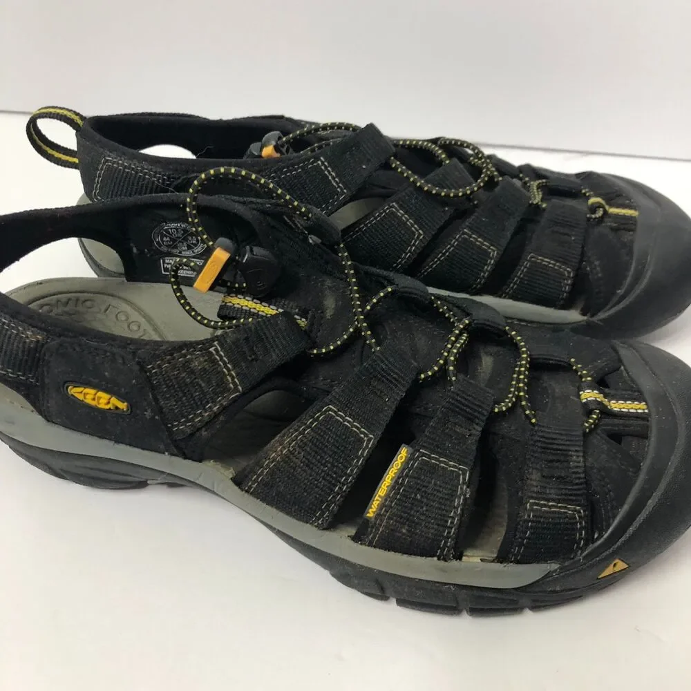 KEEN Men's Size 10.5 Newport H2 Water Sport Hybrid Sandal Black Yellow Outdoor